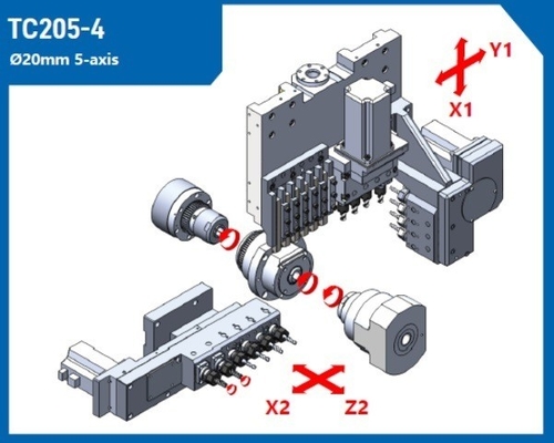 5 Achsentechnologie TC205 Spindel Schweizer CNC-Drehmaschine mit Kundendienst